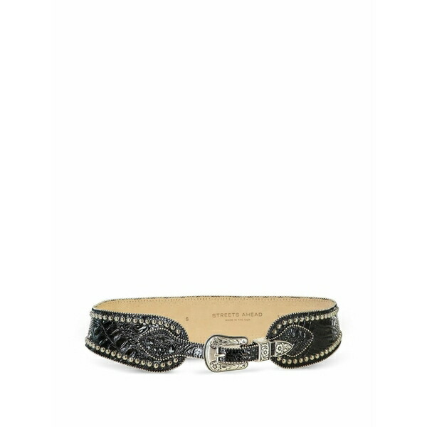 ストリーツアヘッド レディース 三尺帯 付属物 Owen debossed studded belt Black