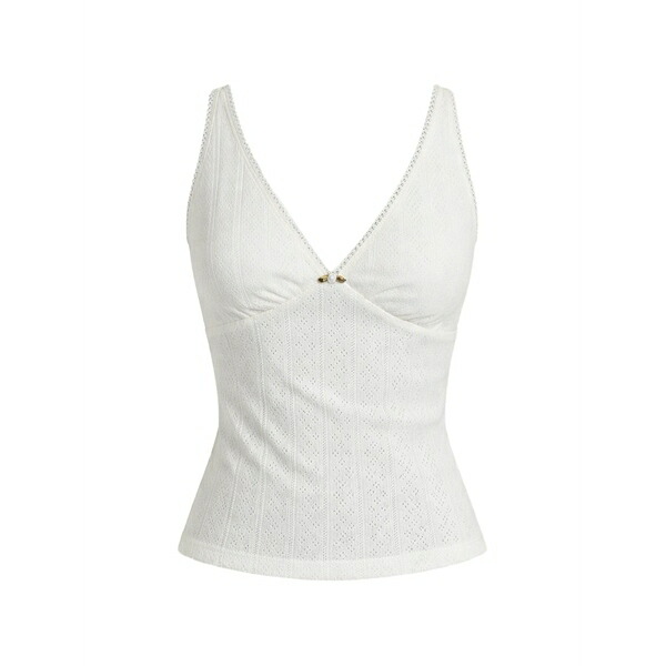 リフォメーション レディース カットソー トップス Rue pointelle v-neck top White｜asty