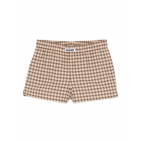 スビ レディース 心地好いズボン下 ボトムス Plaid boxer shorts Brown ボトムス-パンツ-レディースファッション