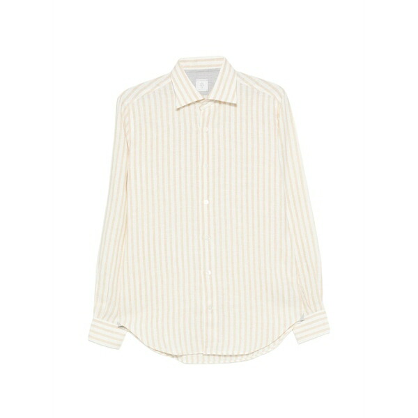 イレブンティ メンズ シャツ トップス Striped-pattern shirt Neutrals|asty