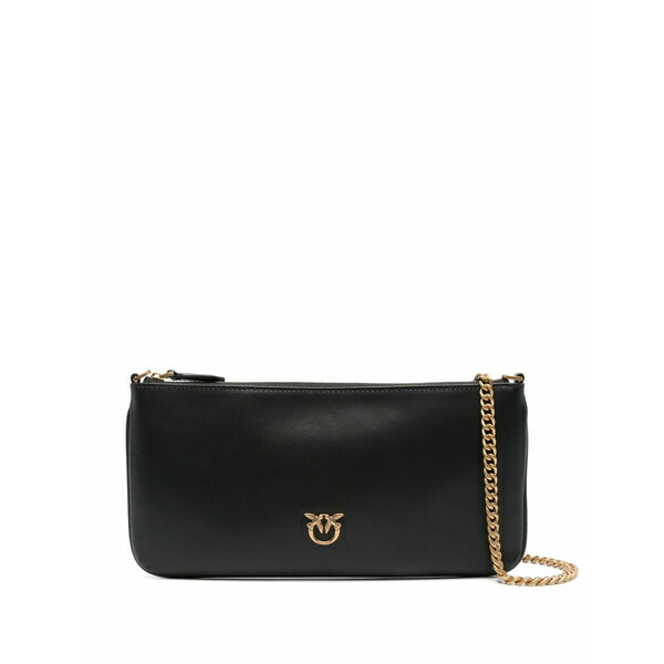 ピンコ レディース ショルダーバッグ 御徒面子 Horizontal flat shoulder bag Black