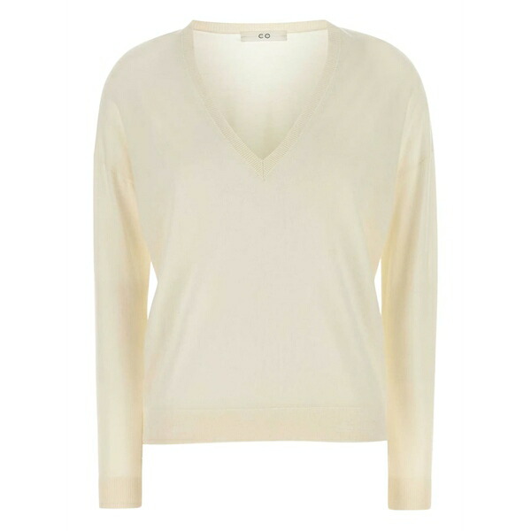 コー レディース ニット&セーター アウター V-neck cashmere sweater Neutrals|asty
