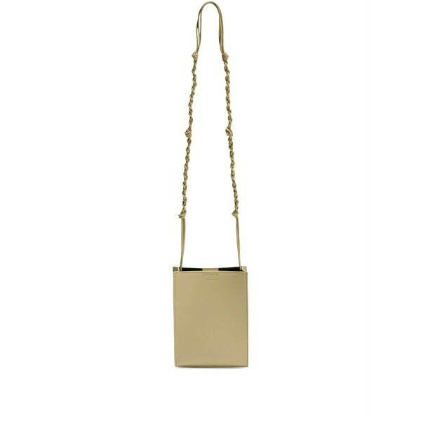 ジル・サンダー メンズ ショルダーバッグ 御徒面子 Small tangle knotted strap embossed logo messenger bag Neutrals バッグ-ショルダーバッグ・メッセンジャーバッグ-バッグ・小物・ブランド雑貨