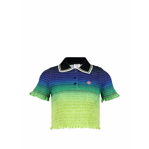カサブランカ レディース ポロシャツ トップス Shirred polo top Green｜asty