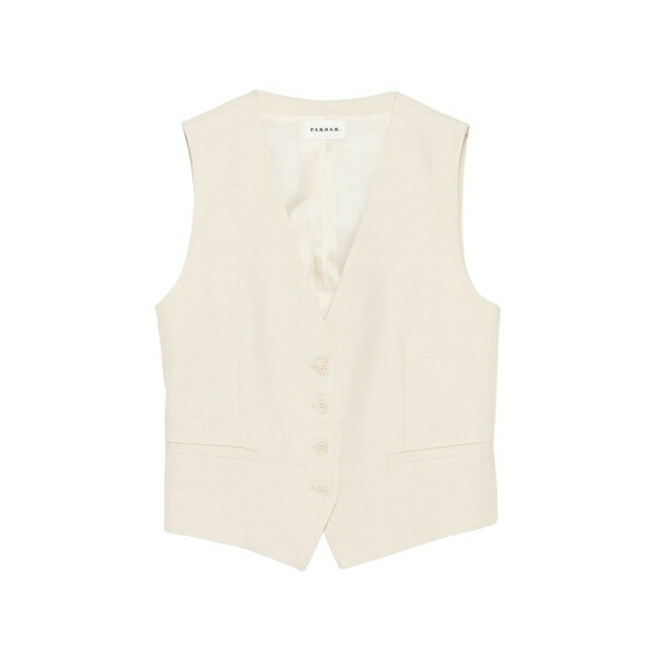 パロッシュ レディース コート アウター V-neck button vest Neutrals|asty