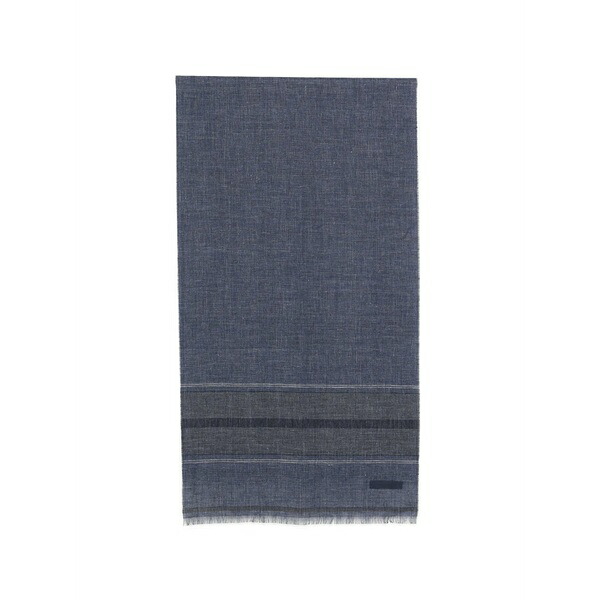 ゼニア メンズ 消音装置・袈裟・えり巻き 添え物 Striped scarf Blue