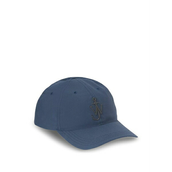 J.W.アンダーソン メンズ かぶり笠 添え物 Logo-embroidered baseball cap Blue