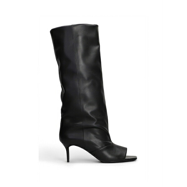 イロ レディース ブーツ シューズ Open-toe leather boots Black