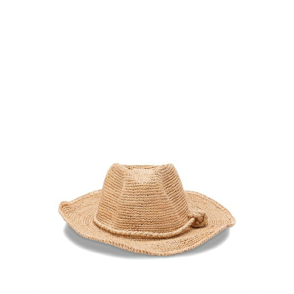 アイビリーブ レディース かぶり笠 付属品 Knotted raffia hat Neutrals
