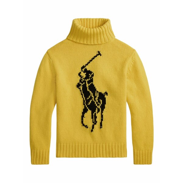 ラルフローレン レディース 編み物\u0026プルオーバー アウター Polo-player-intarsia wool sweater Yellow