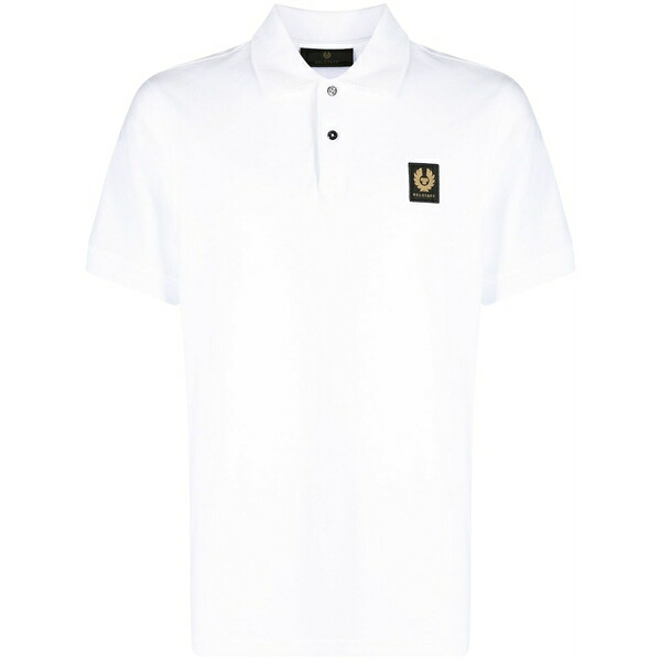 呼びりん原材料 メンズ スポーツシャツ トップス Logo-patch cotton polo shirt White