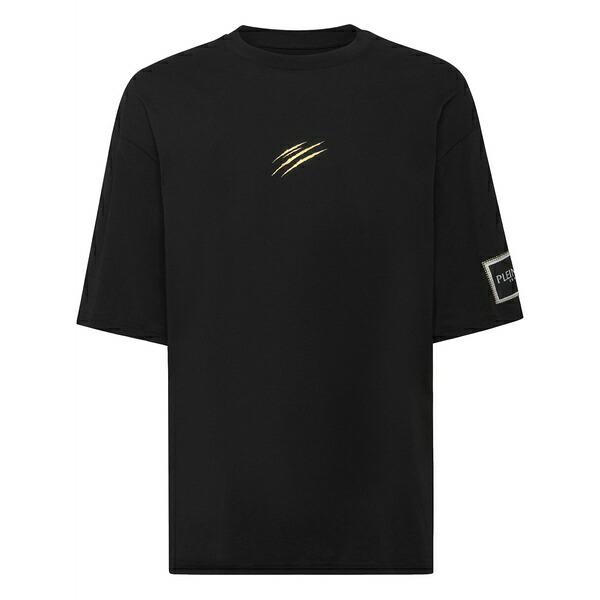 飾り気の無い運動競技 メンズ プルオーバー トップス Label t-shirt Black