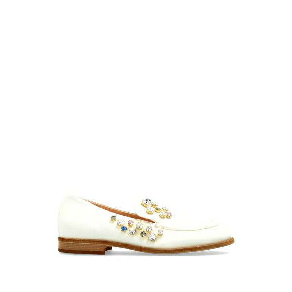 エージーエル レディース スリッポン・ローファー シューズ New college precious embellished leather loafers Neutrals