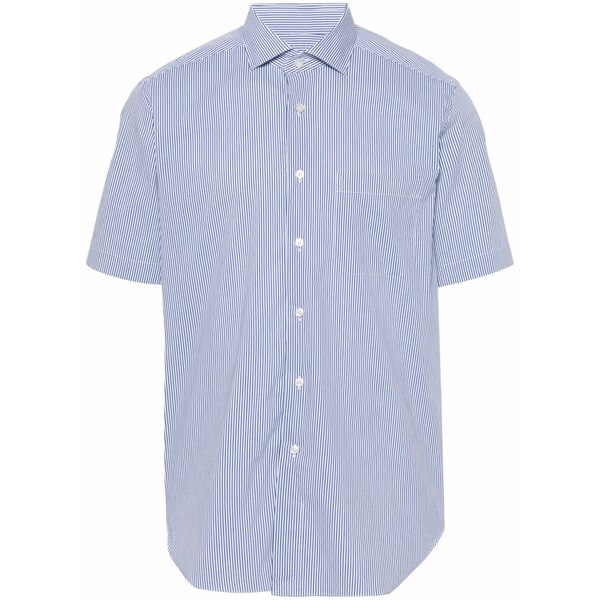 ザカス メンズ シャツ トップス Short-sleeve striped shirt Blue｜asty