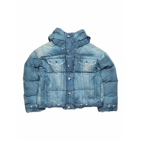 アクネ ストゥディオズ レディース 上衣＆上衣 アウター Denim puffer hooded jacket Blue