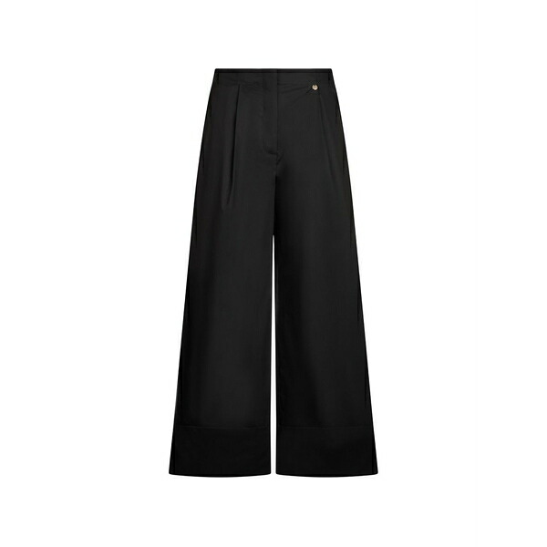 リュージョー レディース 心地好いズボン下 ボトムス Flared pleated trousers Black