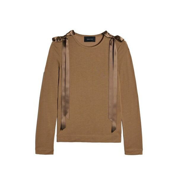 シモーネ・ロシャ レディース プルオーバー トップス Bow-detail long-sleeve t-shirt Brown