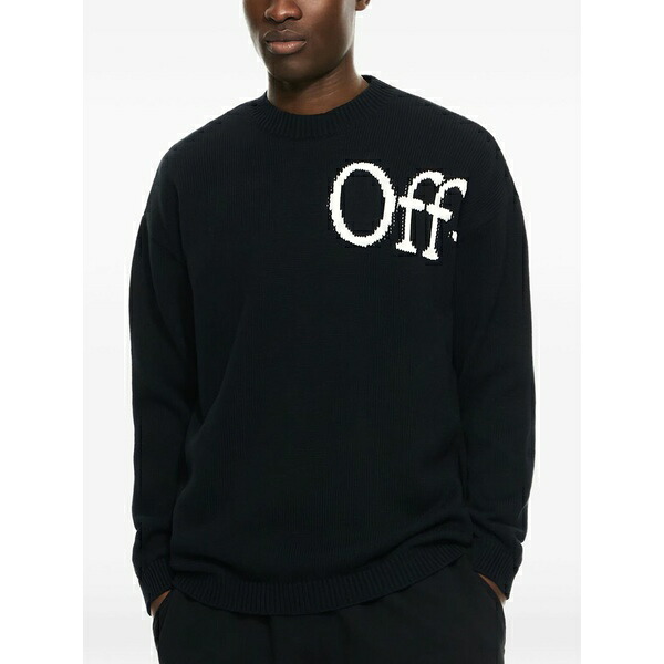 象牙色 メンズ 編み物\u0026プルオーバー アウター  bookish shared cot sweater Black