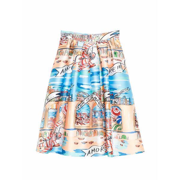 アレッサンドロエンリケス レディース スコート ボトムス Printed MIDI skirt Blue ボトムス-レディースファッション-スカート