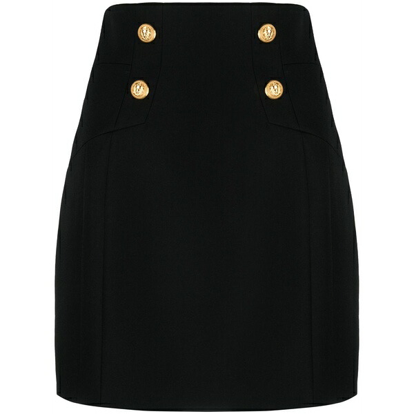 バルマン レディース スコート ボトムス High-waisted wool miniskirt Black