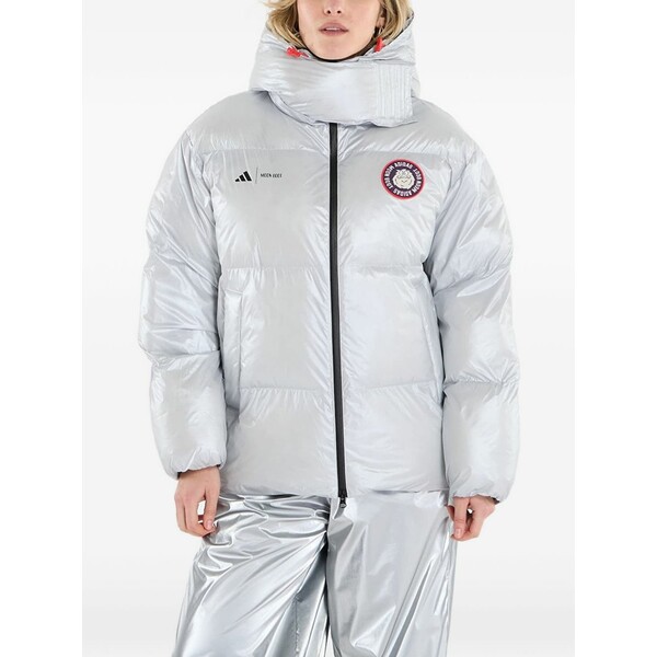 アディダス レディース ジャケット＆ブルゾン アウター X moon boot padded jackets Silver｜asty