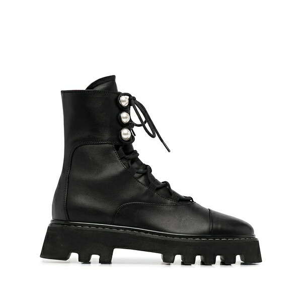 聖ニコラス カークウッド レディース ブーツ シューズ Pearlogy combat boots Black