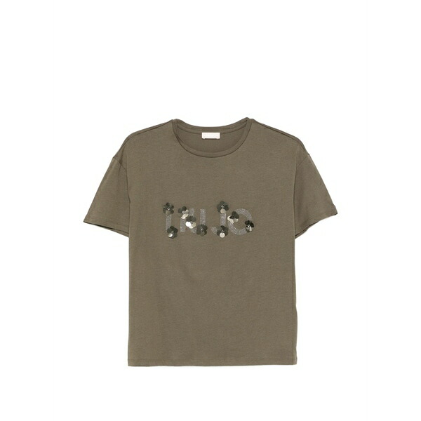 リュージョー レディース Tシャツ トップス Floral-embellishment t-shirt Green｜asty