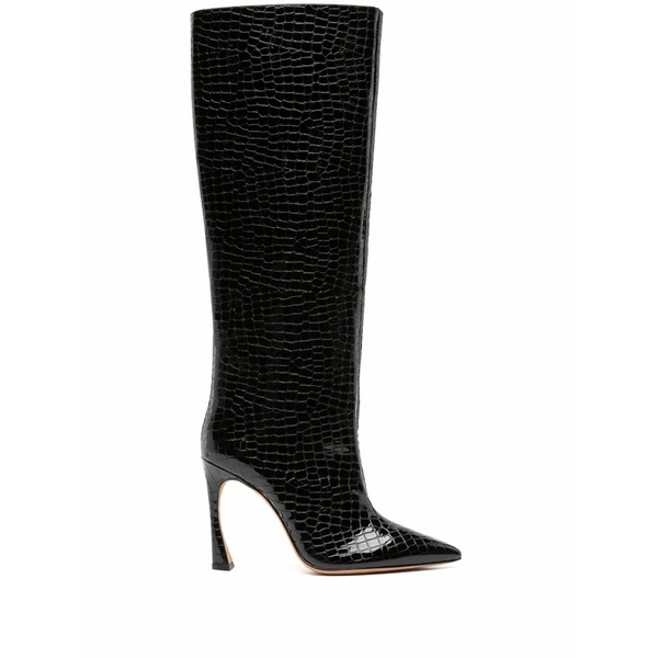 アレクサンドラバードマン レディース ブーツ シューズ Kyra 100mm crocodile-embossed boots Black|asty