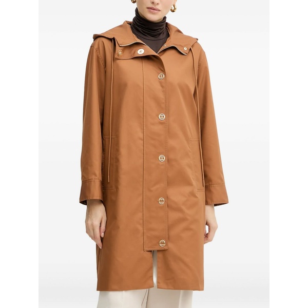 ツインセット レディース コート アウター Hooded parka coat Brown|asty