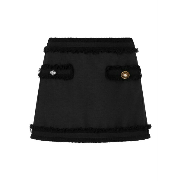 モスキーノ レディース スコート ボトムス Mini button-detail skirt Black