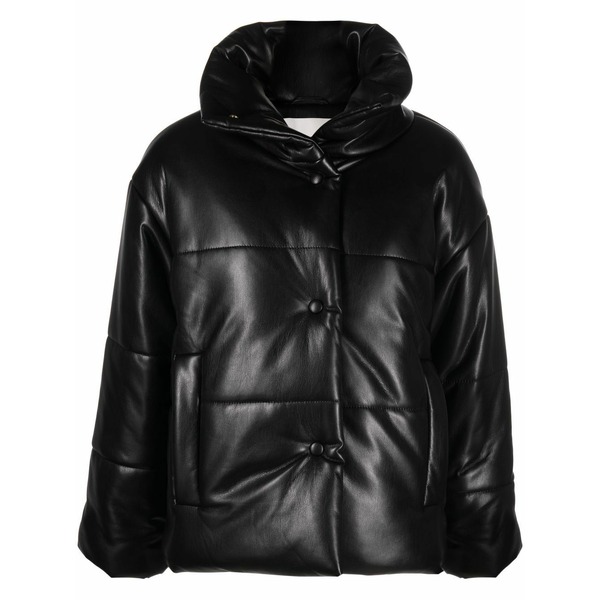 ナヌーシュカ レディース 上衣＆上衣 アウター Hide padded short faux-leather jacket Black