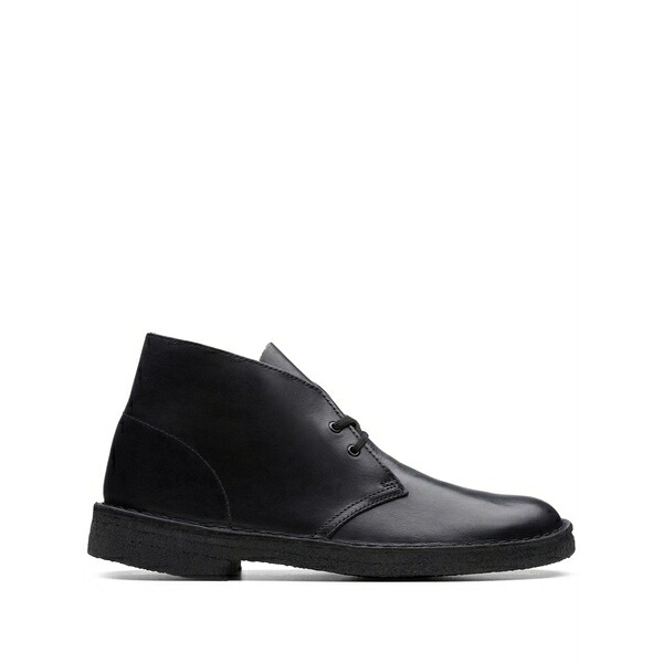 クラークス メンズ ブーツ シューズ Leather desert boots Black|asty