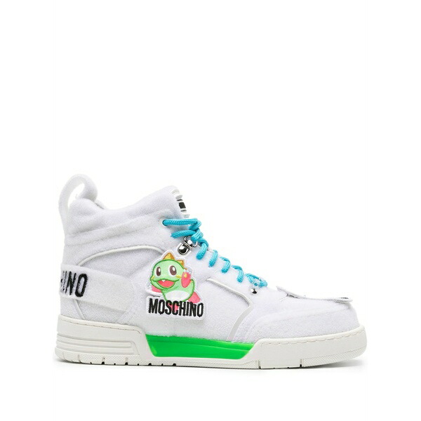 モスキーノ メンズ スニーカー シューズ Touch-appliqu?? high-top sneakers White｜asty 95,590円