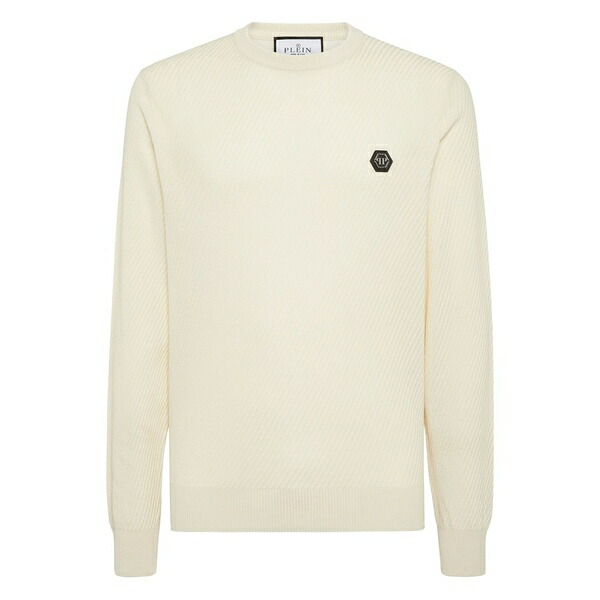 フィリップ飾り気の無い メンズ 編み物\u0026ティーシャツ アウター Logo-patch pullover Neutrals