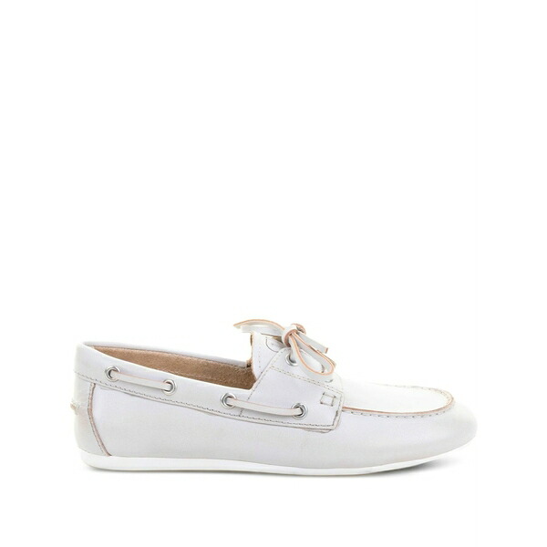 ビビロウ レディース スリッポン・ローファー シューズ Tana leather lace-up loafers White