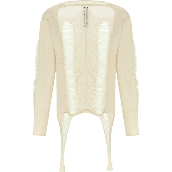 リックオウエンス メンズ 編み物\u0026プルオーバー アウター Longsleeved sweater White