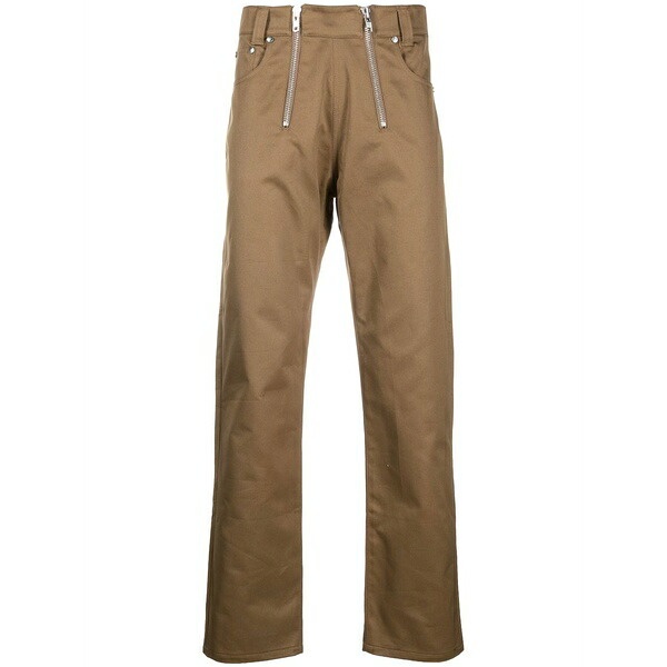 ゲーエムベーハー メンズ デニムパンツ ボトムス Double-zip straight-leg jeans Brown｜asty