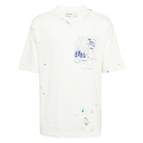 ドムレベル メンズ プルオーバー トップス Scuff door graphic-print t-shirt Neutrals