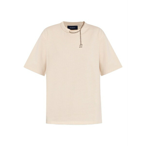 運動競技マックス レディース プルオーバー トップス Chain-embellished cotton t-shirt Neutrals