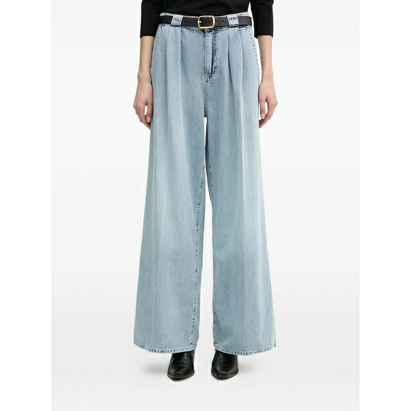 ジョープ レディース ジーンズズボン下 ボトムス Pleated wide-leg jeans Blue