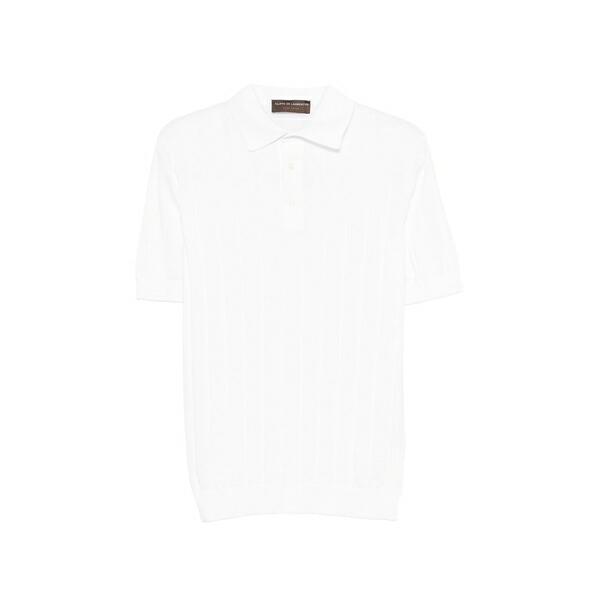 フィリッポ デ ラウレンティス メンズ スポーツシャツ トップス Cotton polo shirt White トップス-メンズファッション