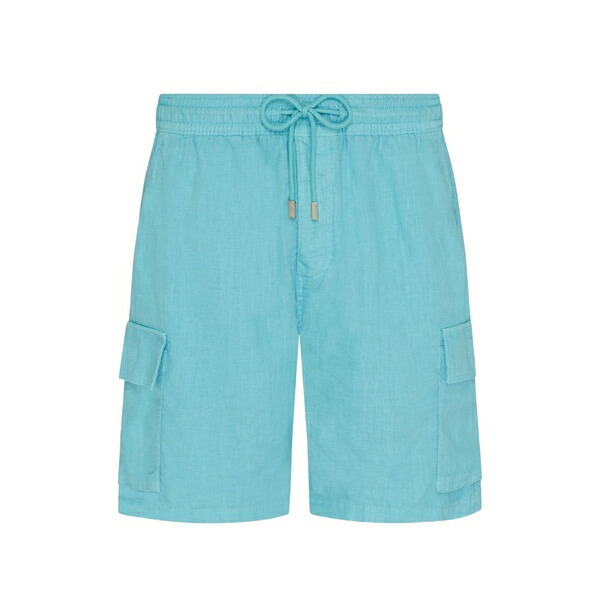 ヴィルブレクイン メンズ 心地好いズボン下 ボトムス Baie linen cargo pants Blue