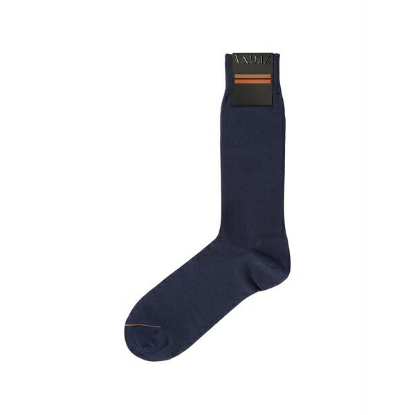 ゼニア メンズ ソックス アンダー御召しもの Long socks Blue