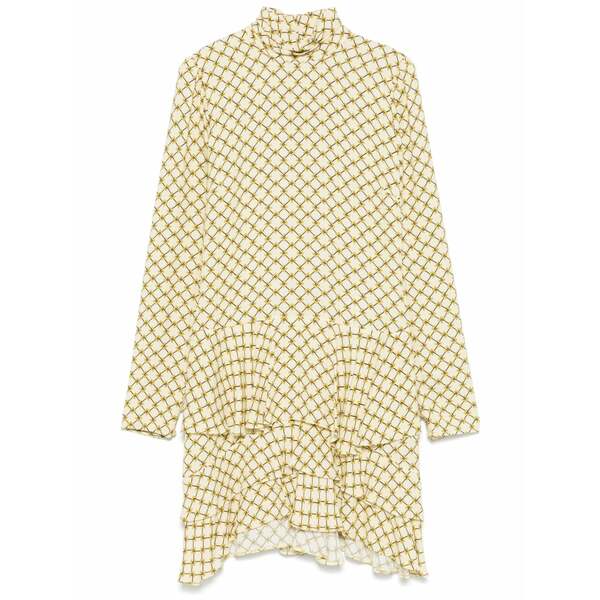 エリザベスフランキ レディース 衣装 トップス Monogram-print MIDI dress Yellow