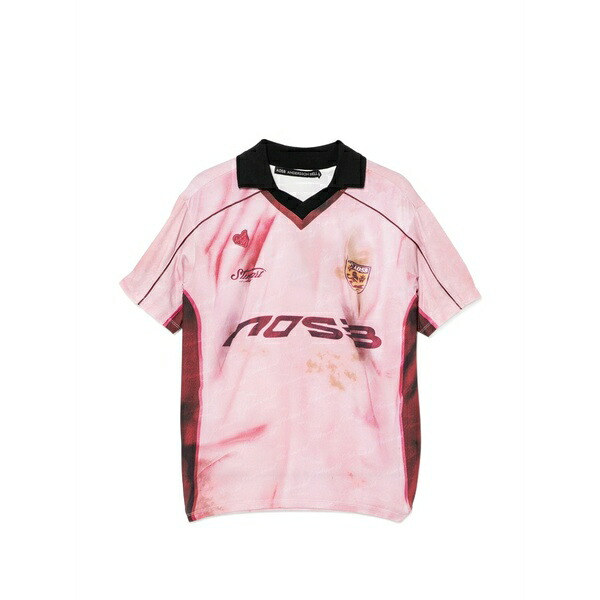 アンダーソン ベル メンズ Tシャツ トップス Football printed t-shirt Pink｜asty