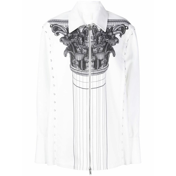 ディオンリー レディース 上衣＆上衣 アウター Column-print hook-and-eye shirt jacket White