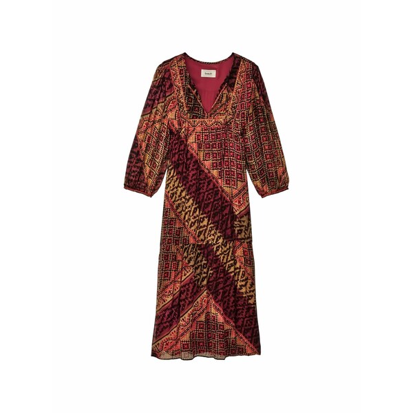 バッシュ レディース ワンピース トップス Geometric print v-neck dress Red｜asty