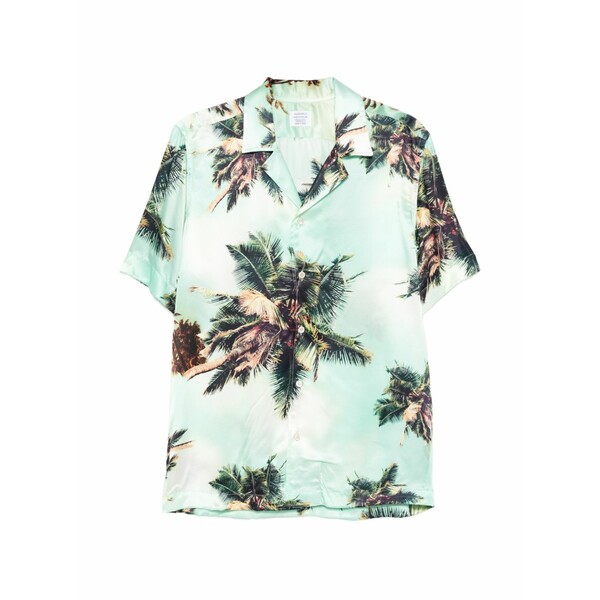 マッザレッリ メンズ プルオーバー トップス Palm-print shirt Green