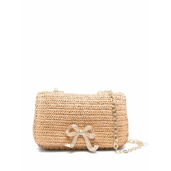 セルフ・ポートレイト レディース ショルダーバッグ 御徒面子 Bow-detail shoulder bag Neutrals