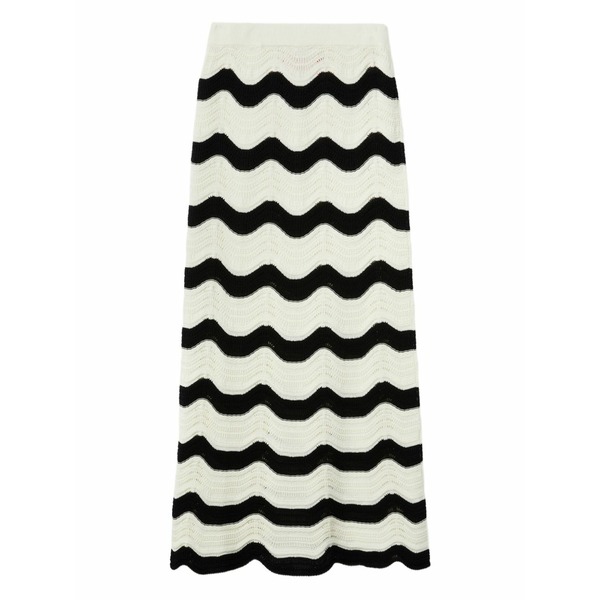 ラ・ダブル・ジェイ レディース スコート ボトムス Chevron-wave maxi skirt Neutrals